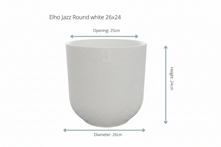 Pot Elho Jazz Round wit - Bloempot Kamerplant - Plantenpot