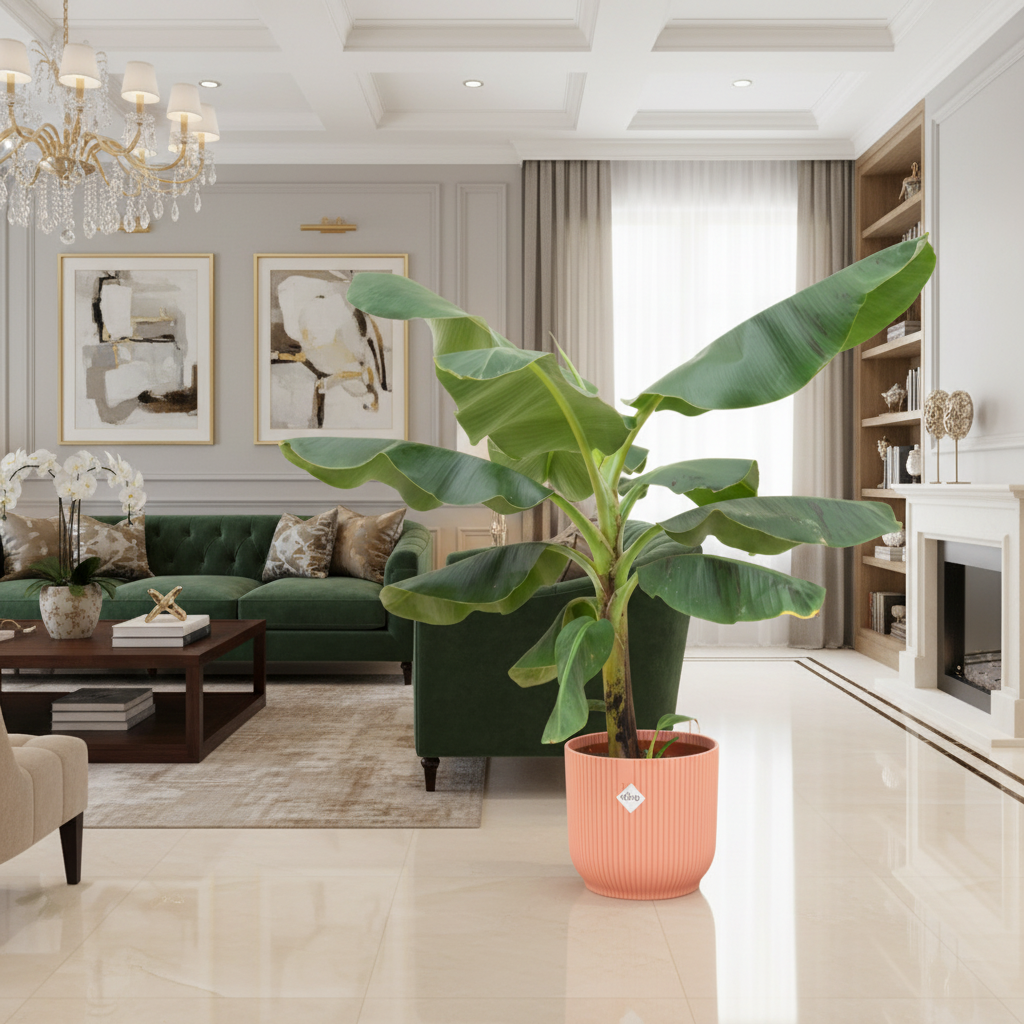 Combi deal - Bananenplant (Musa) inclusief Elho Ocean Round - 100cm