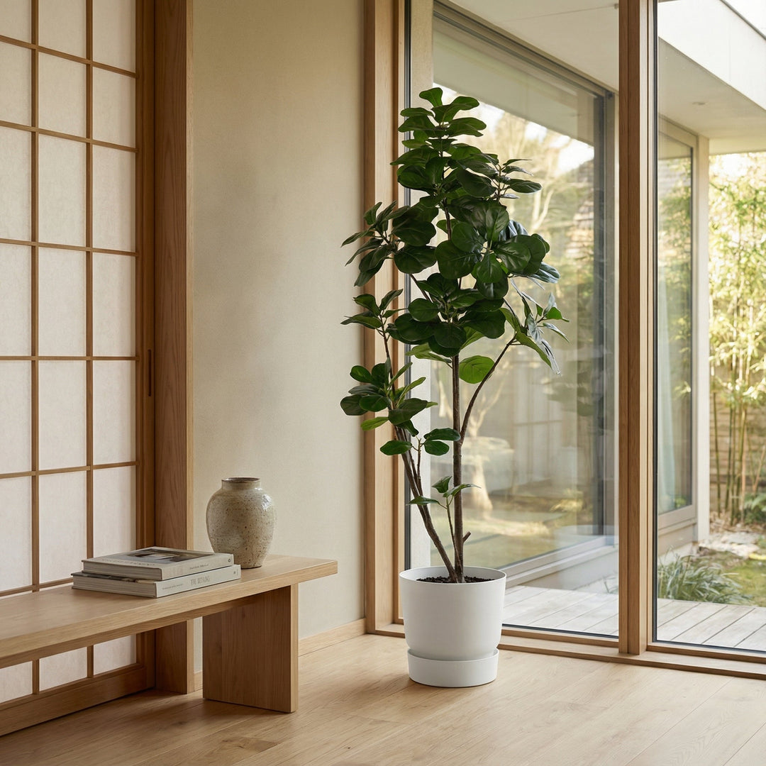 Kunst Ficus lyrata vertakt - 150cm - Vioolbladplant