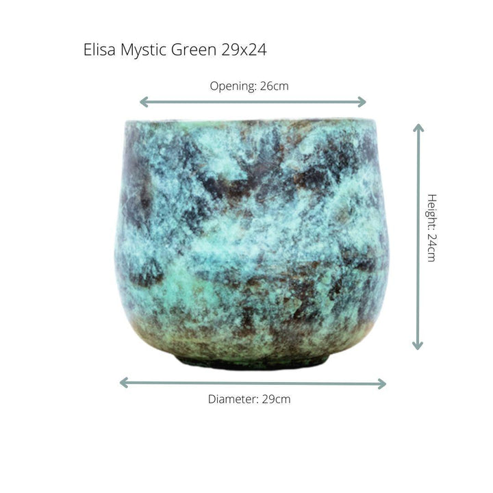 Decoratieve Bloempot Elisa Mystic Green – Ø29 x H24cm