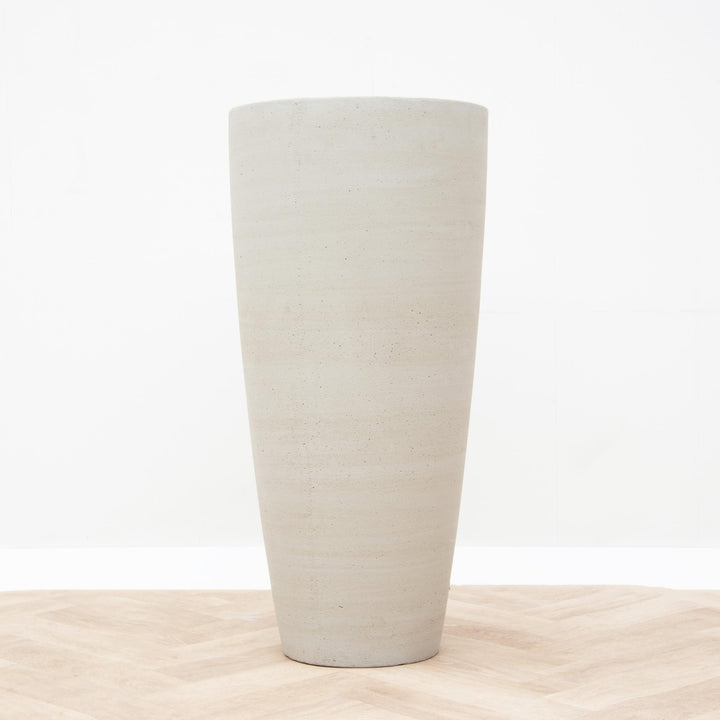 Bloempot Dax Beige Washed – Ø37 x H80cm | Grote Plantenbak voor Binnen & Buiten – Maat L