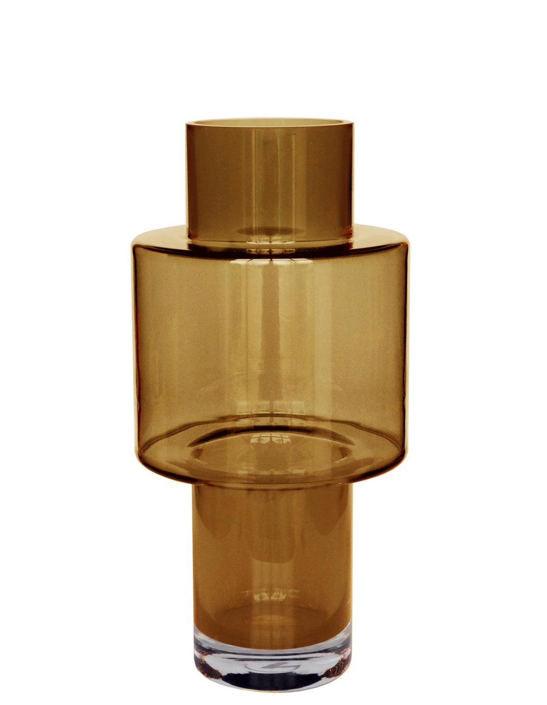 Vaas glas Juba M - H40 W20 - Cognac - Bloempot Kamerplant