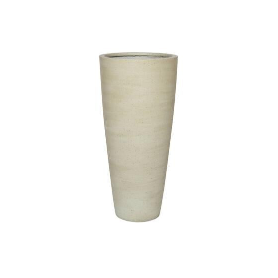 Bloempot Dax Beige Washed – Ø37 x H80cm | Grote Plantenbak voor Binnen & Buiten – Maat L