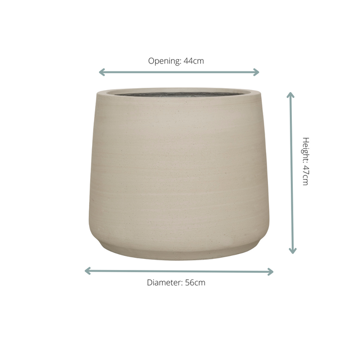 Jumbo Patt Beige Washed D56 x H47 - Grand pot de fleurs d'extérieur