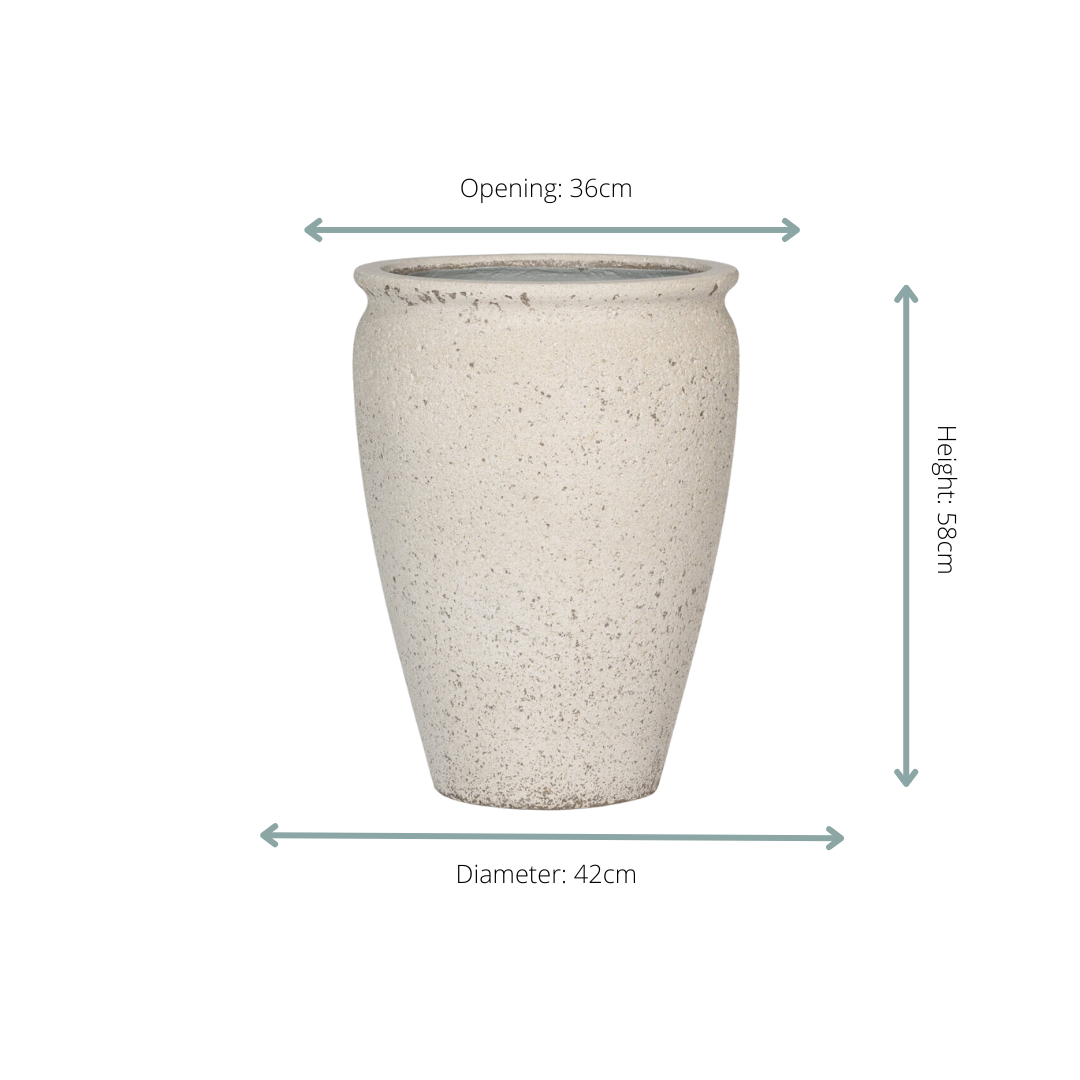 Pot Artemis Blanc - D42 x H58 cm - Pot de fleurs Plante d'intérieur