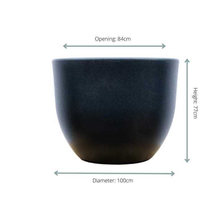 Pot Eggy Antraciet - D100 x H77 - Bloempot Kamerplant