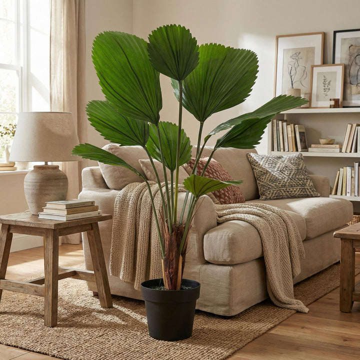 Licuala Grandis - 104cm - Kunstplant - Nep Plant Interieur